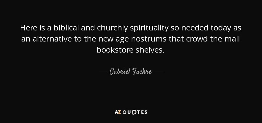 Here is a biblical and churchly spirituality so needed today as an alternative to the new age nostrums that crowd the mall bookstore shelves. - Gabriel Fackre