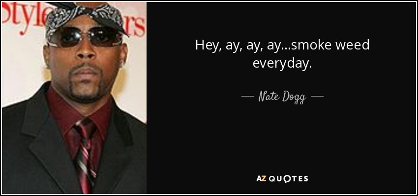 Hey, ay, ay, ay...smoke weed everyday. - Nate Dogg