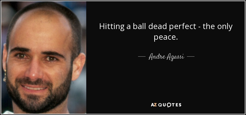 Hitting a ball dead perfect - the only peace. - Andre Agassi