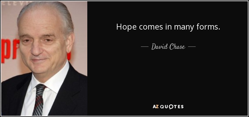 Hope comes in many forms. - David Chase