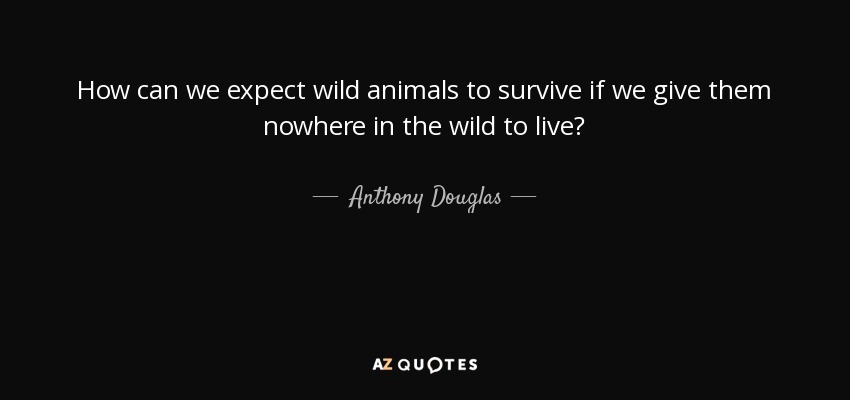 How can we expect wild animals to survive if we give them nowhere in the wild to live? - Anthony Douglas