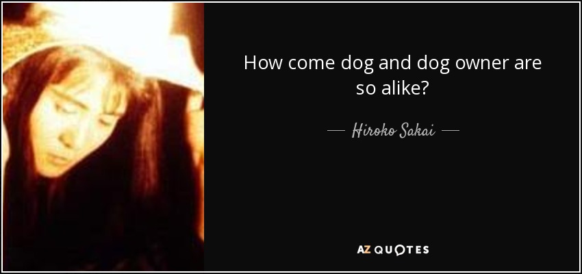 How come dog and dog owner are so alike? - Hiroko Sakai