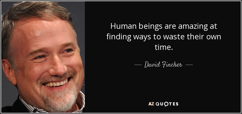 Human beings are amazing at finding ways to waste their own time. - David Fincher