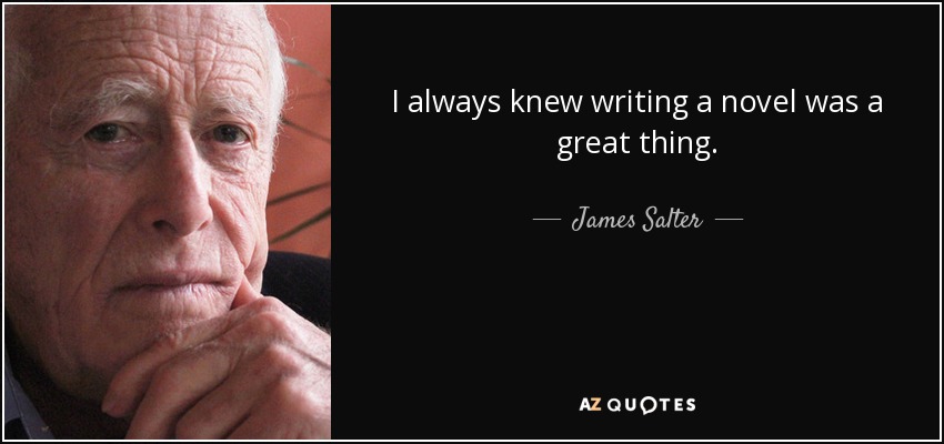 I always knew writing a novel was a great thing. - James Salter
