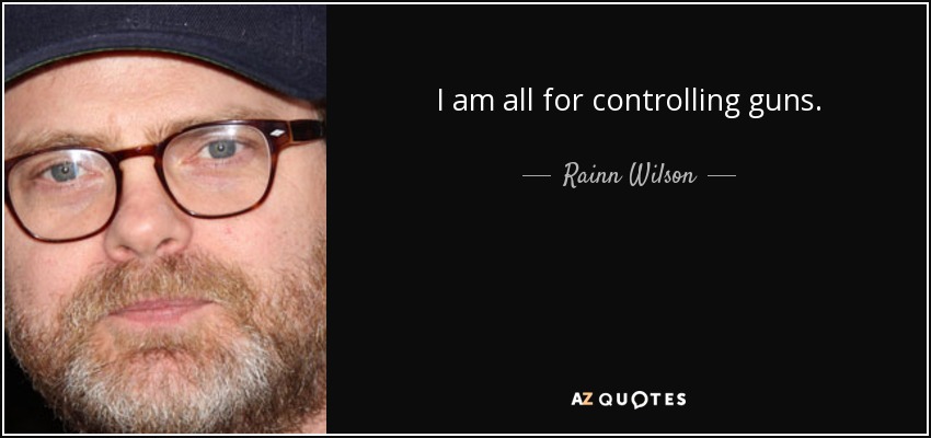I am all for controlling guns. - Rainn Wilson