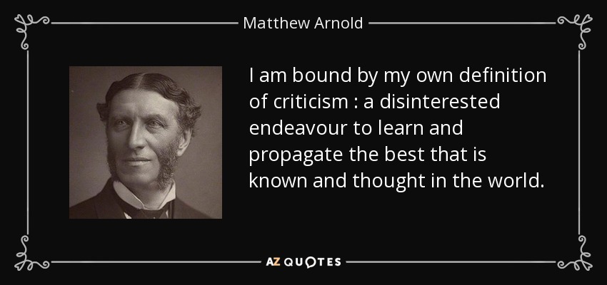 essay on criticism by matthew arnold