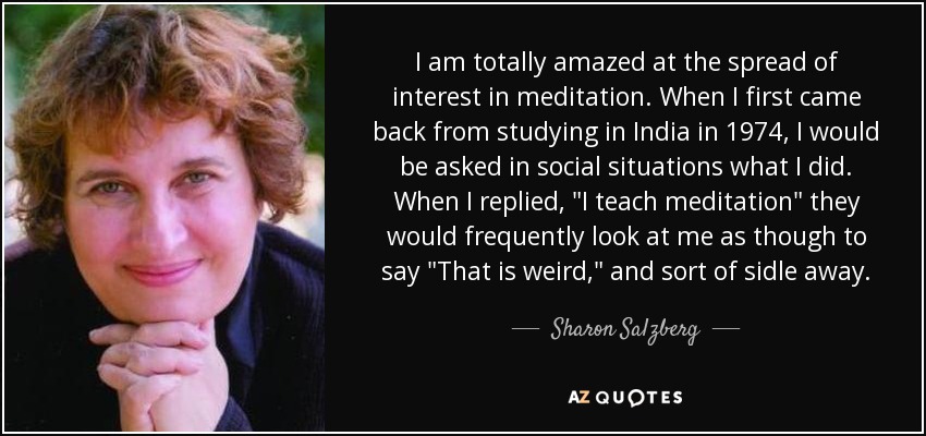 I am totally amazed at the spread of interest in meditation. When I first came back from studying in India in 1974, I would be asked in social situations what I did. When I replied, 