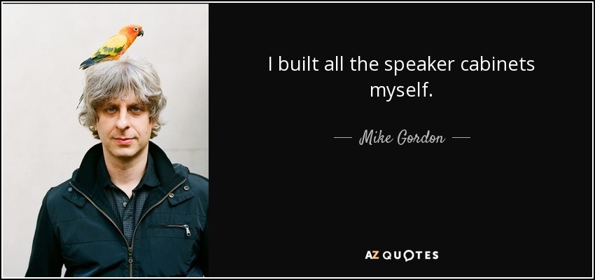 I built all the speaker cabinets myself. - Mike Gordon
