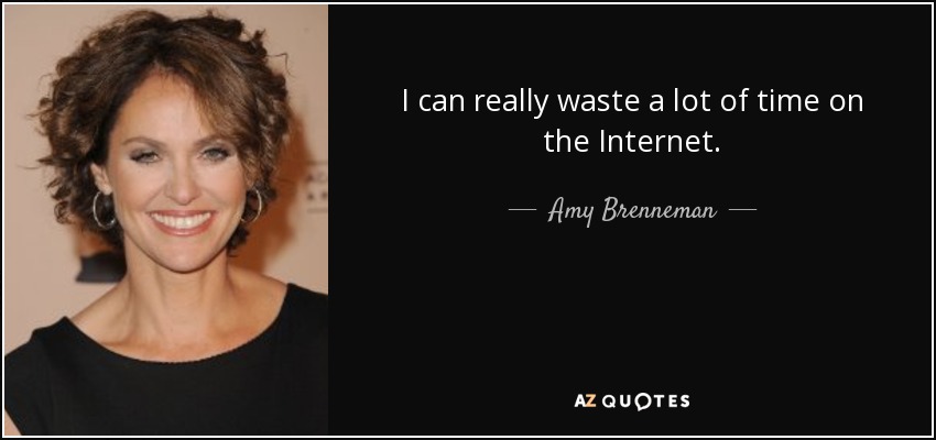I can really waste a lot of time on the Internet. - Amy Brenneman