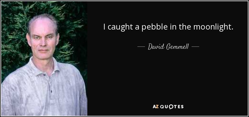 I caught a pebble in the moonlight. - David Gemmell