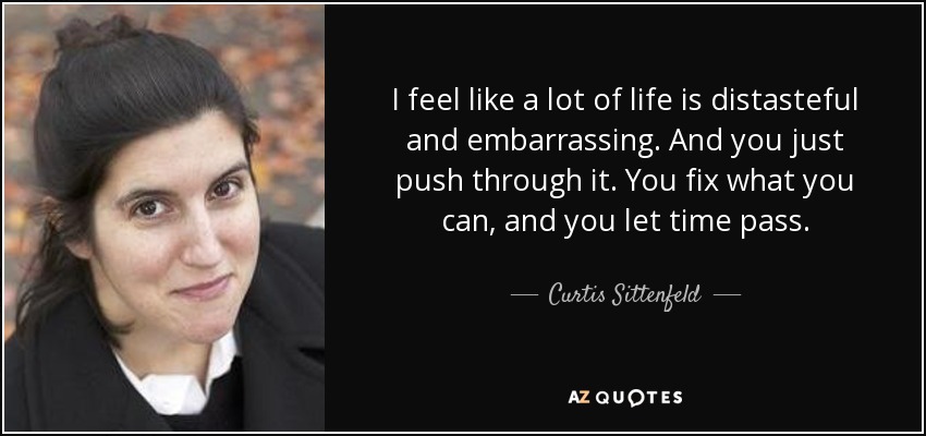 I feel like a lot of life is distasteful and embarrassing. And you just push through it. You fix what you can, and you let time pass. - Curtis Sittenfeld