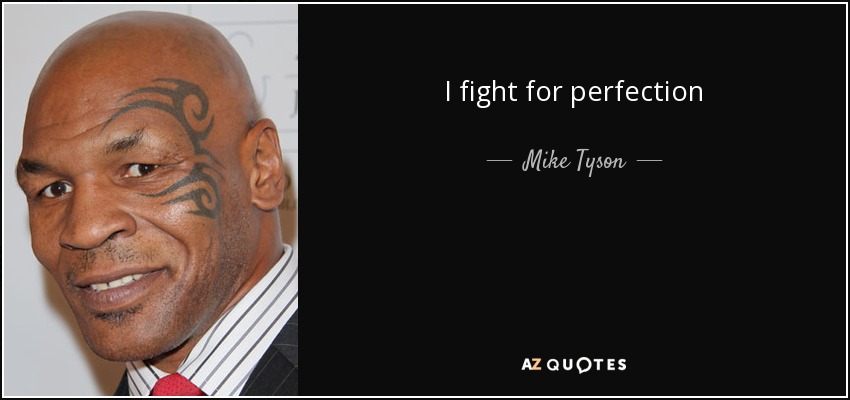 I fight for perfection - Mike Tyson