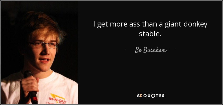 I get more ass than a giant donkey stable. - Bo Burnham