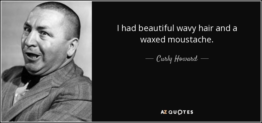 I had beautiful wavy hair and a waxed moustache. - Curly Howard