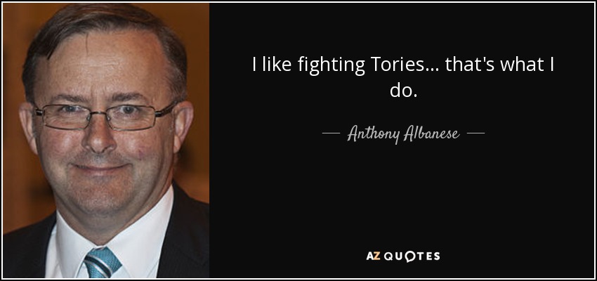 I like fighting Tories... that's what I do. - Anthony Albanese