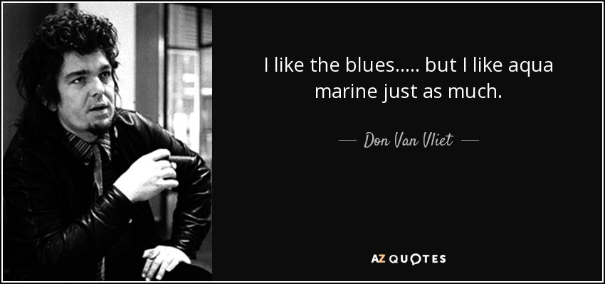 I like the blues..... but I like aqua marine just as much. - Don Van Vliet