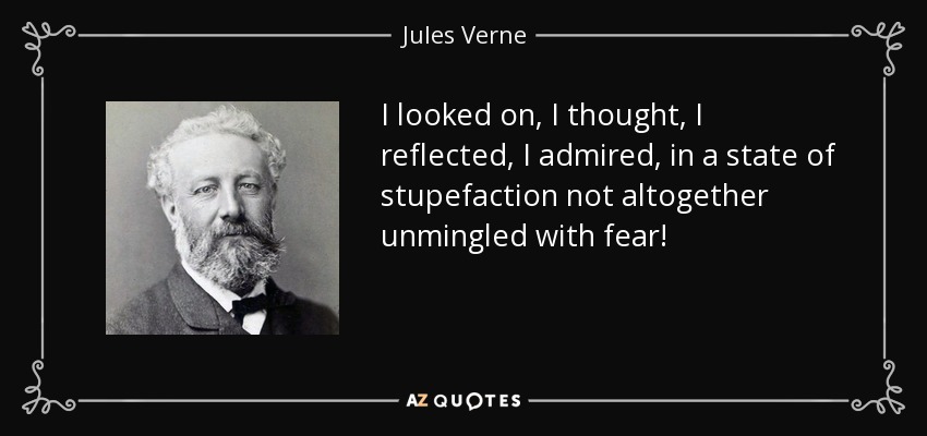 I looked on, I thought, I reflected, I admired, in a state of stupefaction not altogether unmingled with fear! - Jules Verne