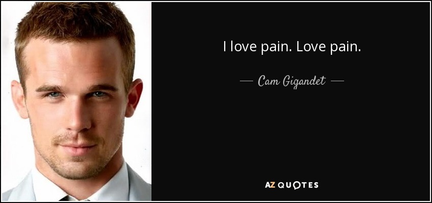 I love pain. Love pain. - Cam Gigandet