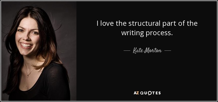 I love the structural part of the writing process. - Kate Morton