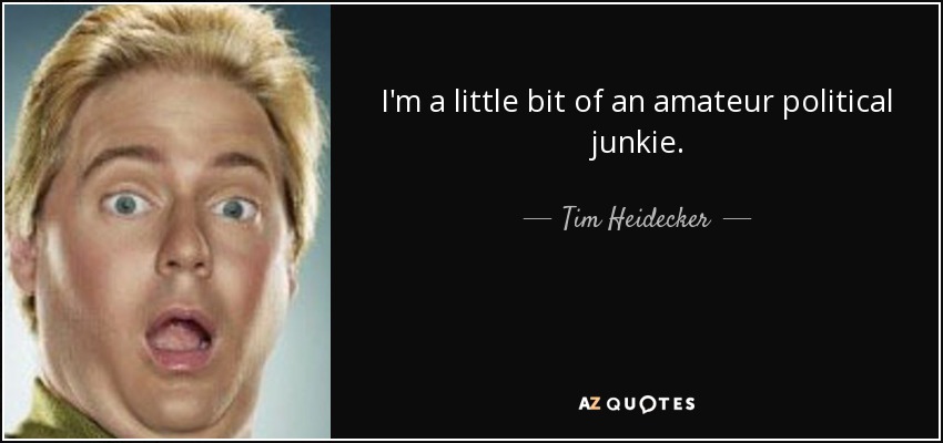 I'm a little bit of an amateur political junkie. - Tim Heidecker