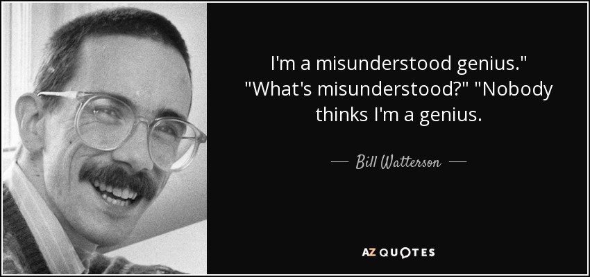 I'm a misunderstood genius.