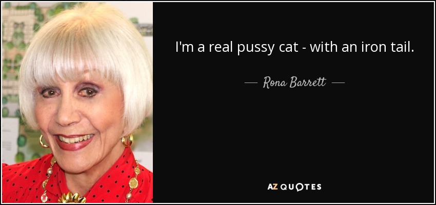I'm a real pussy cat - with an iron tail. - Rona Barrett