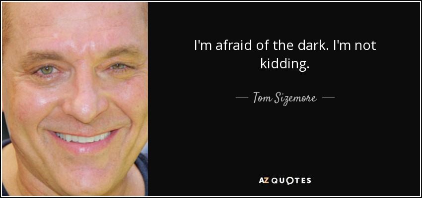 I'm afraid of the dark. I'm not kidding. - Tom Sizemore