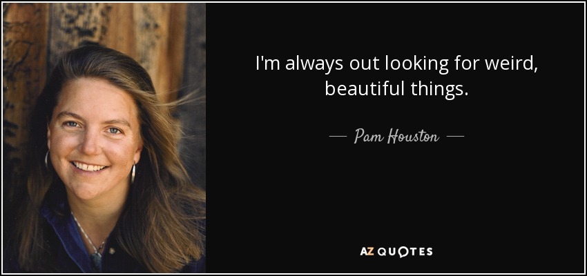 I'm always out looking for weird, beautiful things. - Pam Houston