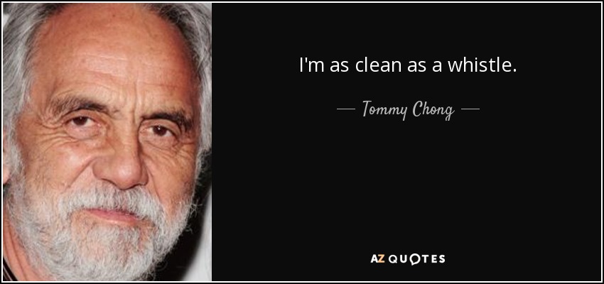 I'm as clean as a whistle. - Tommy Chong