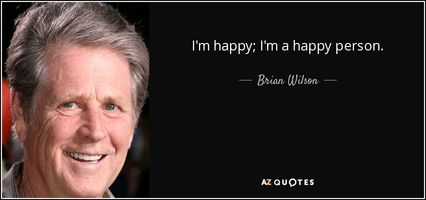 I'm happy; I'm a happy person. - Brian Wilson