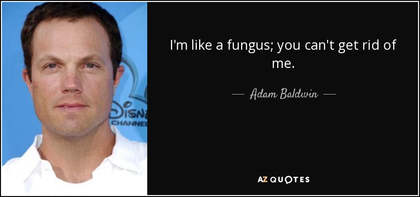 I'm like a fungus; you can't get rid of me. - Adam Baldwin