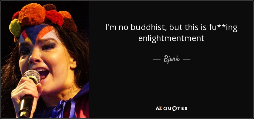 I'm no buddhist, but this is fu**ing enlightmentment - Bjork