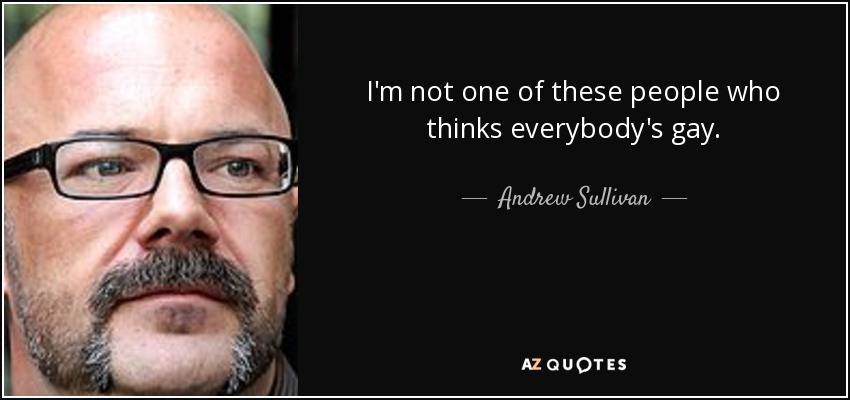 I'm not one of these people who thinks everybody's gay. - Andrew Sullivan