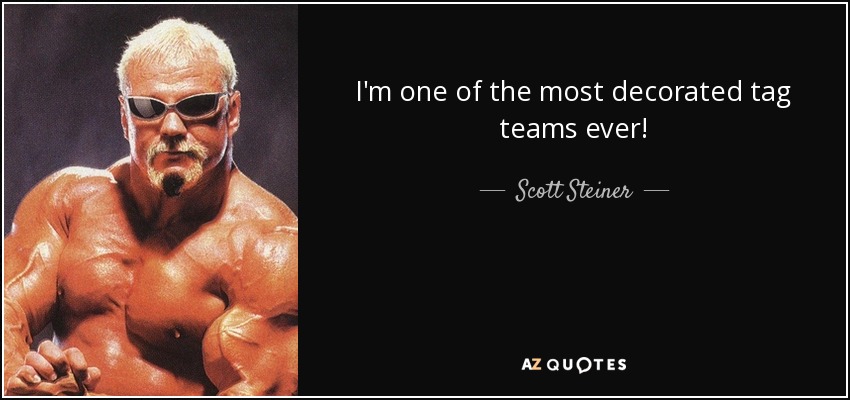 I'm one of the most decorated tag teams ever! - Scott Steiner