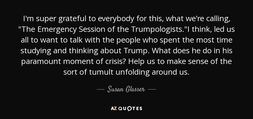 I'm super grateful to everybody for this, what we're calling, 