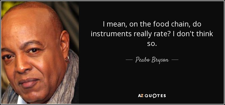 I mean, on the food chain, do instruments really rate? I don't think so. - Peabo Bryson