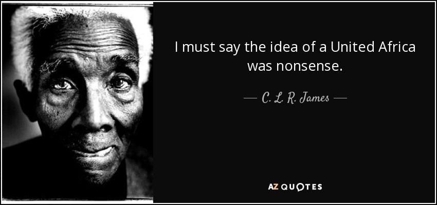 I must say the idea of a United Africa was nonsense. - C. L. R. James