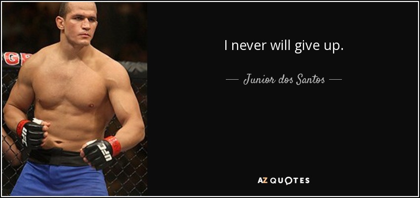 I never will give up. - Junior dos Santos