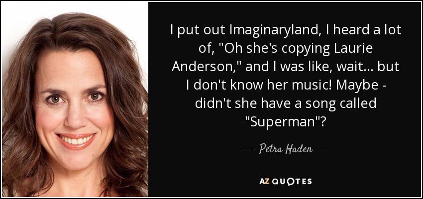 I put out Imaginaryland, I heard a lot of, 