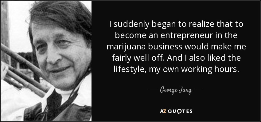 I suddenly began to realize that to become an entrepreneur in the marijuana business would make me fairly well off. And I also liked the lifestyle, my own working hours. - George Jung