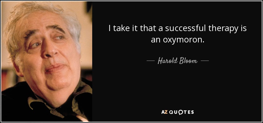 I take it that a successful therapy is an oxymoron. - Harold Bloom