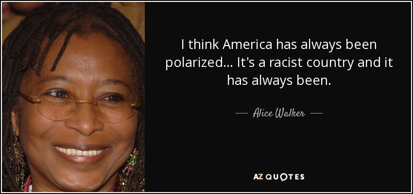 I think America has always been polarized... It's a racist country and it has always been. - Alice Walker
