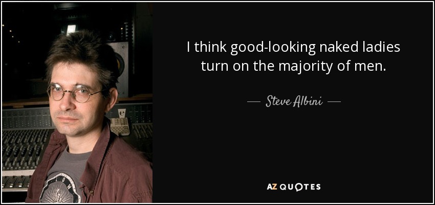 I think good-looking naked ladies turn on the majority of men. - Steve Albini