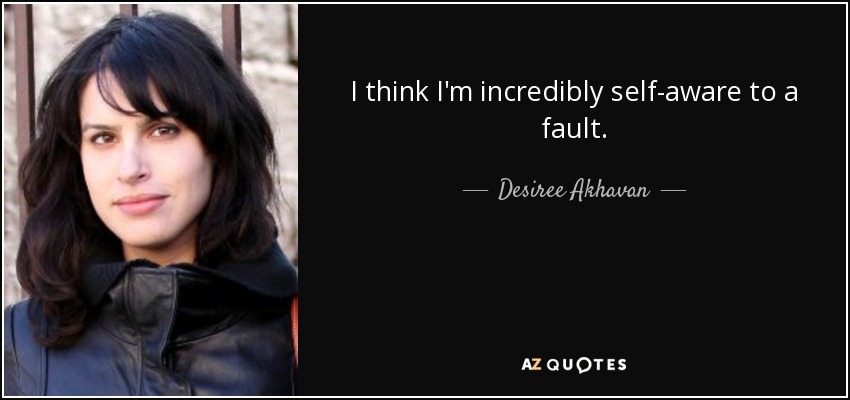 I think I'm incredibly self-aware to a fault. - Desiree Akhavan