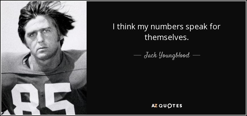 I think my numbers speak for themselves. - Jack Youngblood