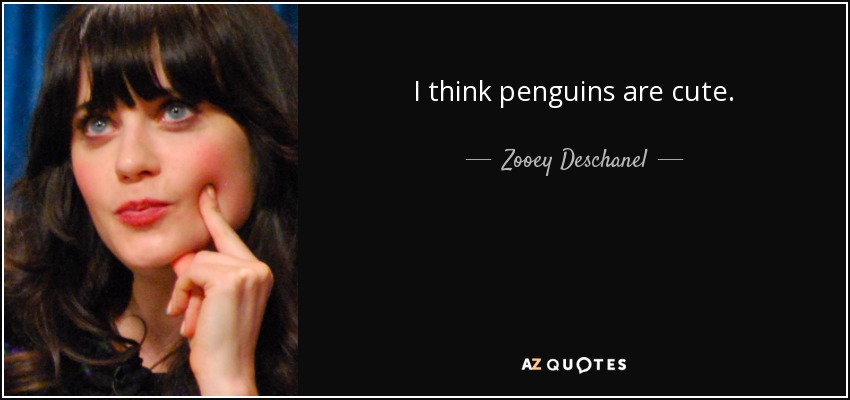 I think penguins are cute. - Zooey Deschanel