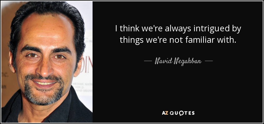 I think we're always intrigued by things we're not familiar with. - Navid Negahban