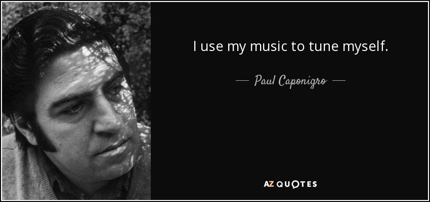 I use my music to tune myself. - Paul Caponigro