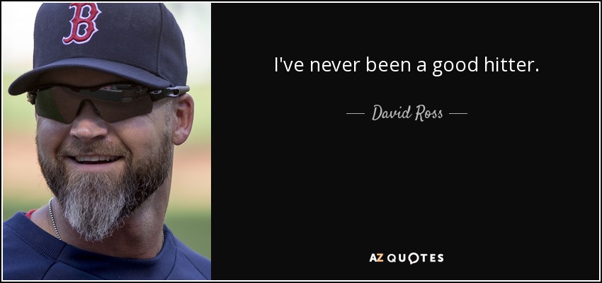 I've never been a good hitter. - David Ross