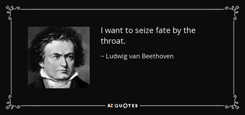 I want to seize fate by the throat. - Ludwig van Beethoven